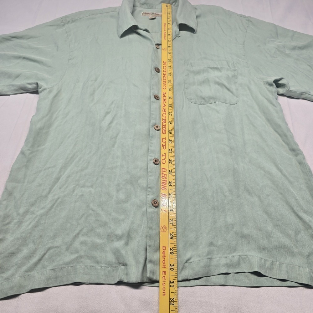 Tommy bahama hi note cafe camp shirt Men Size XL green 100% Silk - Picture 4 of 8